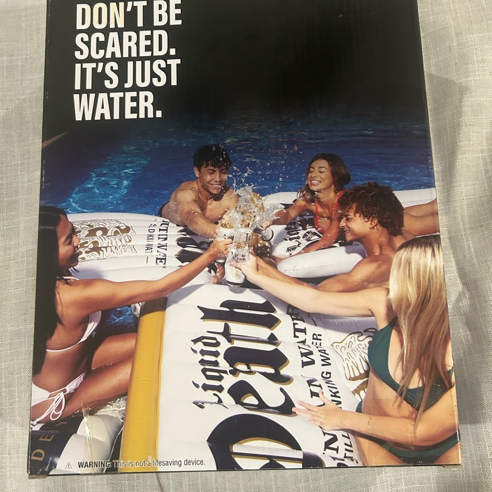 Liquid Death Inflatable Pool Float